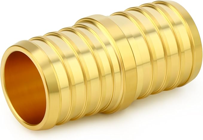 GASHER 10Pcs No Lead Brass 1" Pex Coupling, 1 Inch Pex Fittings for Pex Tubing