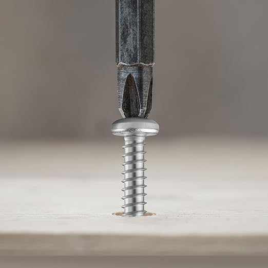 #8 x 5/8 Inch Pan Head Wood Screws, Phillips Drive, Stainless Steel 304 (18-8), Self Tapping for Wood, Sheet Metal Screws, 50 Pack