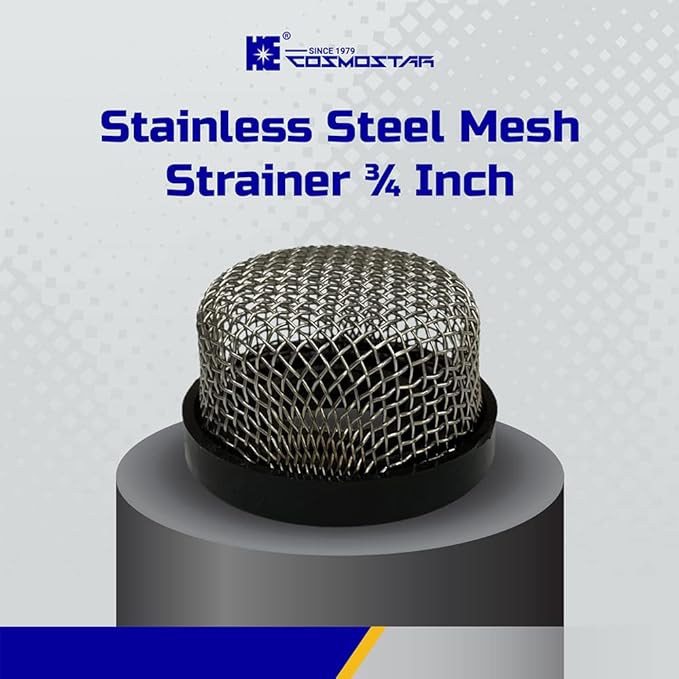 Cosmostar Stainless Steel Strainer ¾ Inch -14, Aerator Screen Wire Mesh Compatible with Livewell Pump, Industrial Plumbing Inline, Garden Washers Water Filter Sprayer Garden Hose Suction Line. (2)