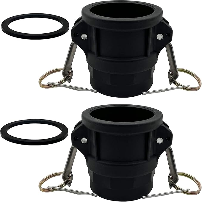 2PCS Camlock Fittings Poly NPT D-75 3/4" Type D Standard Couplings Cam lock Fittings Polypropylene Cam Groove Fitting Female Camlock with Female Threads (0.75 inch, Type D)