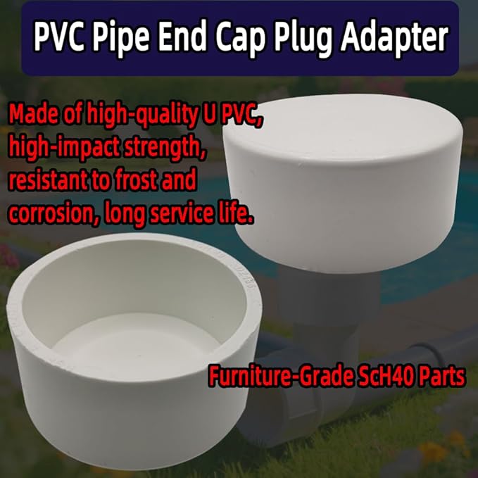20Pack 1inch PVC Pipe End Cap Fitting,Schedule 40, 1" PVC Pipe End Cap Plug Adapter for Cold Water Supply Lines, Garden Irrigation,Pipe Fitting Systems& DIY Garden Shelf,White.