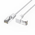 Cat6 Ethernet Cable Right Angle White 6FT, 90 Degree CAT 6 Ethernet Patch Cable RJ45 LAN Cable Gigabit Network Cable for PC, Router, Modem, Xbox, PS4, PS3 (Downward Angle 6feet)