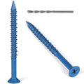 1/4 x 3-1/4 Inch 31Pcs Concrete Screws, Flat Head Screw Anchor with Drill Bit, for Masonry, Block, Brick, Cement, Stucco, Diamond Point