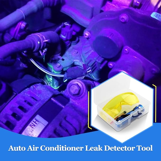 Leak Detector Kit, Air Conditioner Leak Detector Tool, AC Leak Detector Kit,Auto Air Conditioner Leak Detection Kit UV Oil Dye Leak Detection Kit