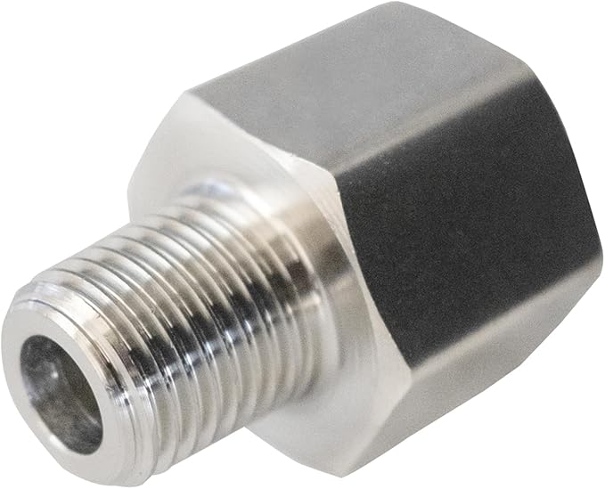 Stainless Steel 304 M10*1 Female Thread x 1/4" NPT Male Adapter Metric Convert NPT Pipe Fiiting for Pressure Gage 1pc