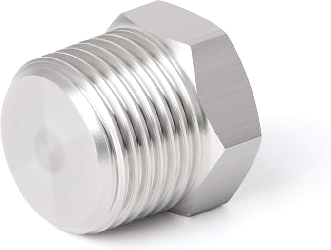 TAISHER 16PCS Stainless Steel Outer Hex Thread Socket Pipe Plug Fitting 1/8" 1/4" 3/8" 1/2" NPT Male