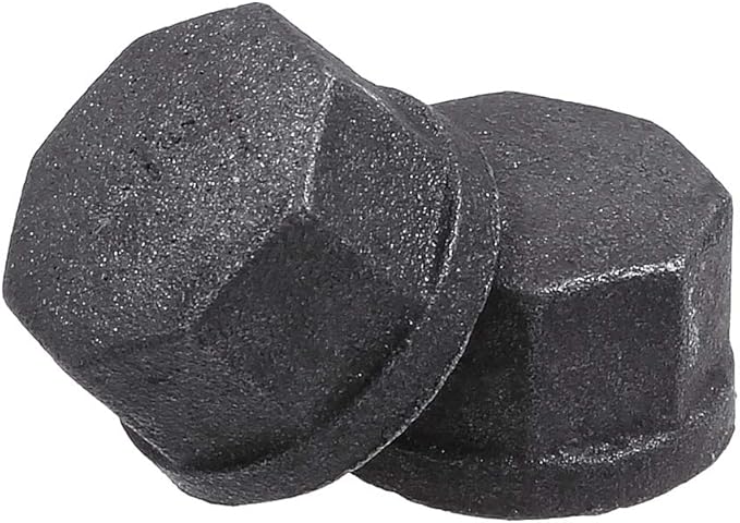 3/4 Inch Malleable Cast iron Pipe Cap, DIY Retro Furniture Threaded Pipes and Fittings, 10 Pack 3/4 Inch Pipe Cap.