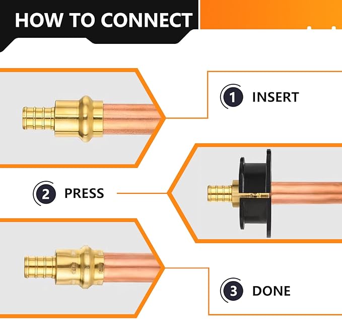 30-Pack HeSun Copper Press Fitting Elbow, 3/4" PRESS X 3/4" PEX-A F1960 Expansion Elbow, LF Brass