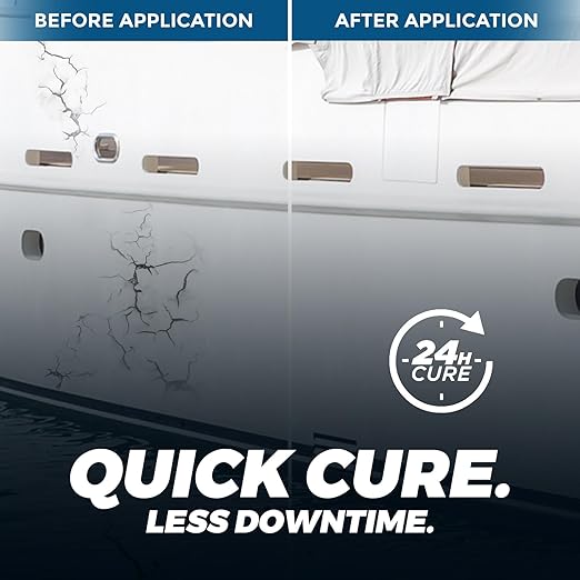 [Black] 5200 Marine Sealant for Boats & RVs-Fast-Cure (30 Mins), Waterproof, UV-Resistant, High-Bond Adhesive Sealant for Hulls, Decks, Fiberglass, Wood & Metal-Eco-Friendly, Low Odor Pond Sealant