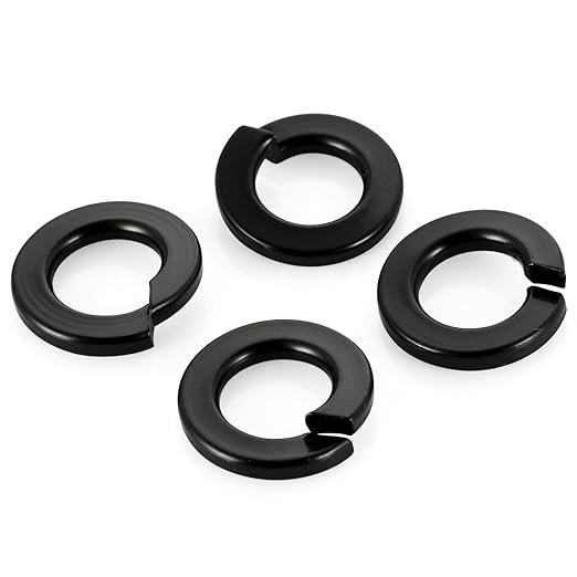 M12 Black Spring Lock Washer, 304 Stainless Steel, Black Coating Split Lock Washer Elastic Gasket, for Screws Fasteners, 20 PCS