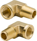 Legines 90 Degree Brass Street Elbow 3/8" NPT Male x 3/8" NPT Female Forged Pipe Fitting (Pack of 2)