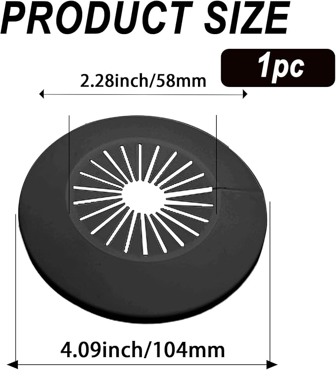 1 Piece Pipe Cover Flange Decoration Fit 1.18 to 2.17 inch Outer Diameter Pipe (30-55mm), PP Plastic Radiator Escutcheon Plate, Plumbing Cover Plates for Floor Wall Tube Decor, Black