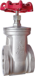 304 Stainless Steel Gate Valve DN100, 4" NPT Stainless Steel Female Threaded Rotary Globe Valve for Water Flow Switches, Fuel Water Vapor, Air Switches, Air Compressors and Sump Pumps, etc