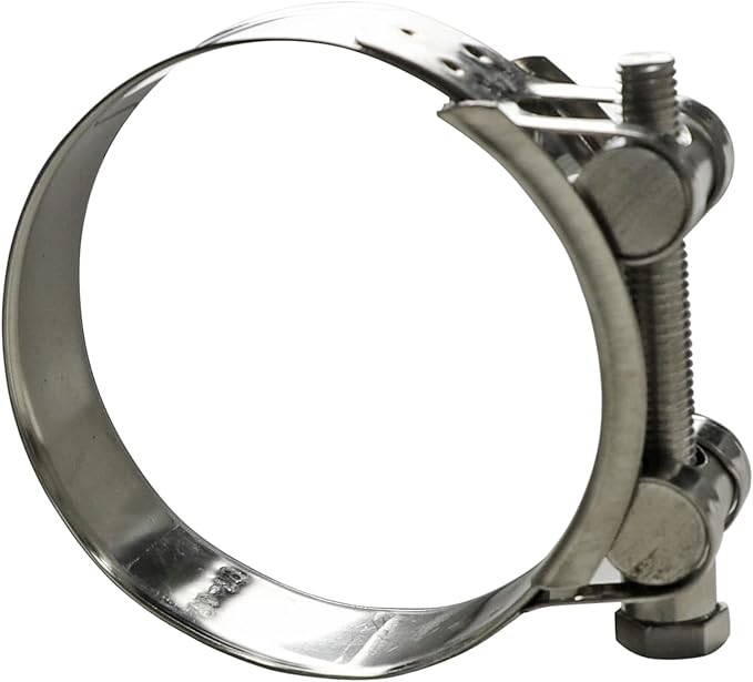 AKIHISA T-Bolt Hose Clamp,122-130mm OD Range 304 Stainless Steel Pipe Strap Clamp, Adjustable Heavy Duty Tube Clamp (2Pack, 4.80" to 5.12")