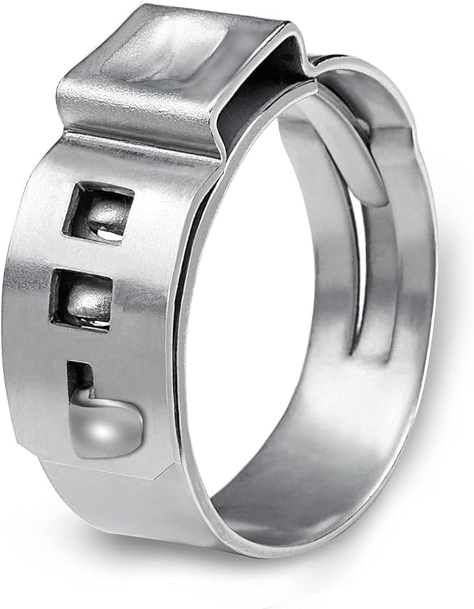 CVS 50 Pack 3/8 Inch PEX Cinch Clamp Rings, Stainless Steel Crimp Rings Pinch Clamps for PEX Tubing Pipe Fitting Connections