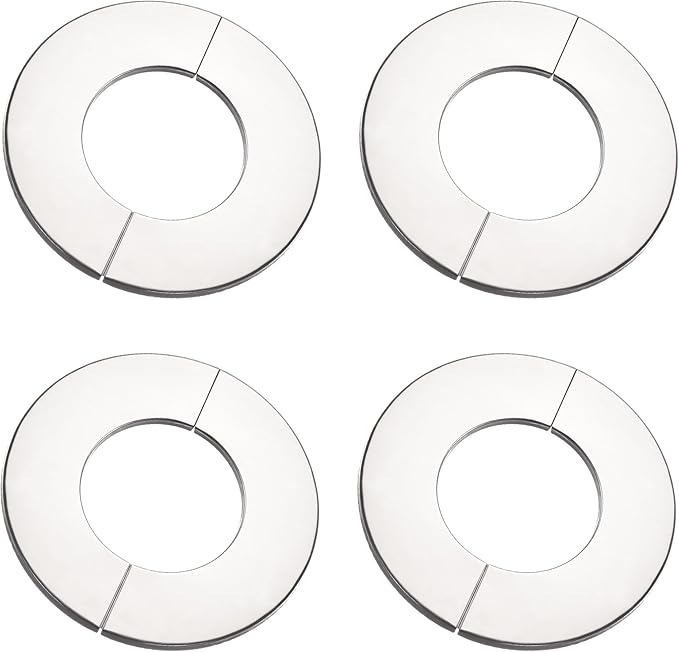 uxcell Wall Split Flange, Stainless Steel Round Escutcheon Plate for 71mm Diameter Pipe 4Pcs