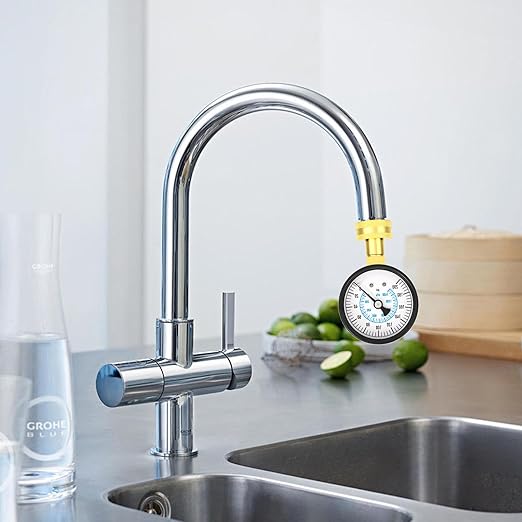 0-200PSI Water Pressure Gauge, 2.5" Dial Size, 3/4" Brass Female Lower Mount, with Sealing Ring, for Tube, Water Pump, Gas, Liquid, Home Water Pressure Tester
