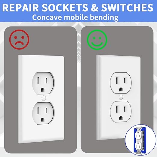 3 PCS 1/4" Single Gang Outlet Box Extenders with 6 Screws - Electrical Outlet Extender Receptacle Box Extenders for Electrical Outlet Switches, Blue
