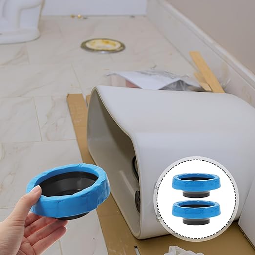 NOLITOY 2pcs Toilet Bowl Wax Ring Seal Gasket Watertight Rubber Clay Toilet Seal Ring Replacement for Home Bathroom Waste Line Leak Prevention
