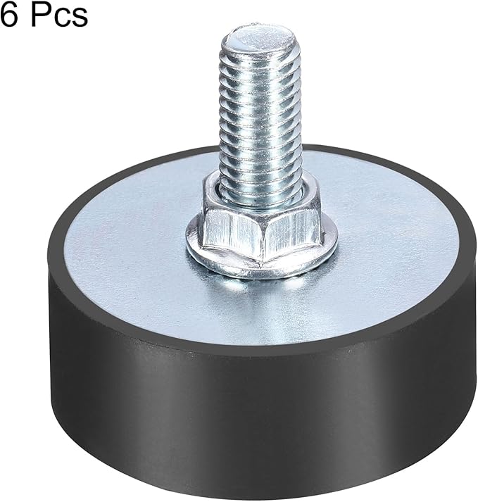 uxcell 8pcs M10x28mm Rubber Isolator Mounts with Studs 50x20mm Male Female Vibration Shock Absorber Zinc Plated Cylindrical Thread Mounts Anti Vibration Isolators with 8pcs M10 Lock Nuts