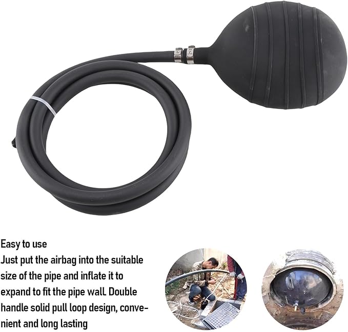 Inflatable Pipe Plug Drain Bladder Water Test Airbag Plumbing Test Balloon for Sewage Pipeline Maintenance (110mm)