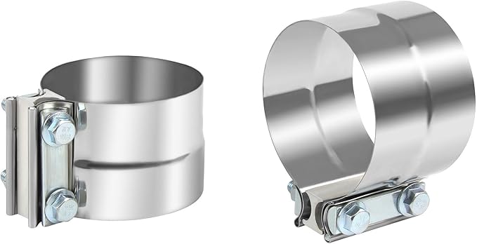 5 Inch Exhaust Clamp,5 In Lap Joint Exhaust Band Clamp Stainless Sleeve Coupler For Mufflers,Exhaust Pipe(2 PCS)