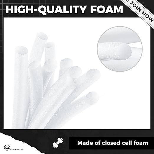 1 Inch x 25 ft Foam Backer Rod for Gaps Joints Concrete Crack Filler Caulk Saver Bulk Foam Backing Rod Concrete Filler Rope for Weather Stripping Door Seal (White)