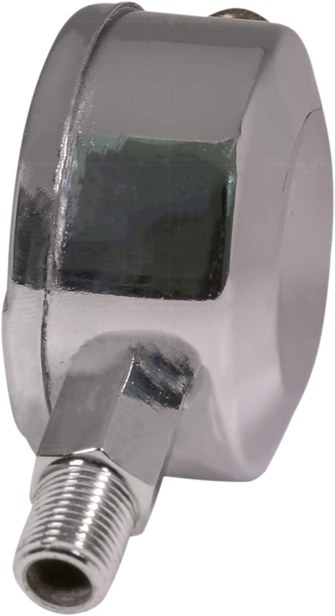 MIDLINE VALVE 1/8 Inch Air Vent No. 6, 1/8" Straight Steam Air Vent, Radiator Air Valve, Chrome Plated