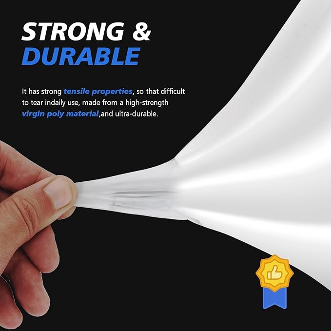 Crawl Space Vapor Barrier - 16 mil 10' x 65', Concrete Vapor Barrier, Vapor Barrier for Crawlspace Encapsulation kit, Crawlspace Liner, Roll of Heavy Duty Plastic sheeting, Black and White Panda Film