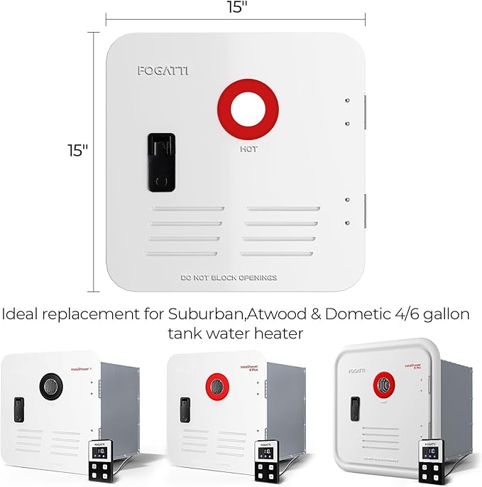 FOGATTI 15x15" RV Water Heater Replacement Door Kit - White | External Access Panel for FOGATTI Tankless Heaters Only