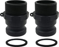 2PCS Camlock Fittings Poly NPT F-75 3/4" Type F Standard Couplings Cam lock Fittings Polypropylene Cam Groove Fitting Male Camlock with Male Threads (0.75 inch, Type F)