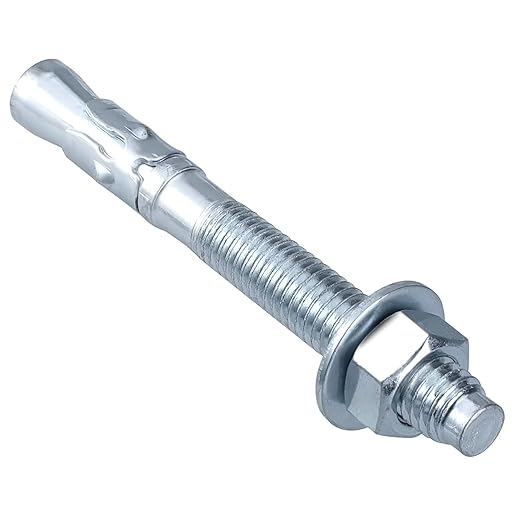 Party Animals 1/2 x 4-1/2 Inch Wedge Anchor, 10 PCs Zinc-Plated Industrial Anchor Bolts for Cement, Concrete