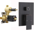 Solid Brass 3 Way Outlet Function Shower Diverter Valve, Drettyer Pressure Balancing Mixer Mixing Rough-In Valve Kit Replacement, Oil Rubbed Bronze