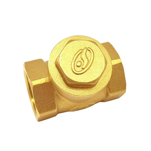 Joywayus 1/2” Female Thread Brass Horizontal Check Valve DN15 One-Way Non-return Swing Check Valve Prevent Water Backflow