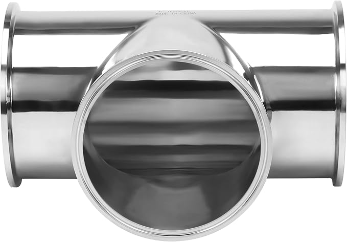 DERNORD Clamp Tee 3 Way Stainless Steel 304 with 3 Silicone Gaskets Fits 6" Tri Clamp, 152mm Pipe OD Sanitary Fittings
