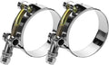 2 Pack 2.25" T-Bolt Hose Clamps, 304 Stainless Steel Turbo Intake Clamp, Working Range 2.48"-2.80"(63mm-71mm) for 2.25" I.D. Hose with 5mm Wall Thickness.(Measure hose O.D. before buying)