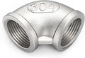 ChillWaves 304 Stainless Steel Pipe Fitting, 90 Degree Elbow 1-1/2" NPT Female x 1-1/2" NPT Female Thread Adapter(1-PACK)