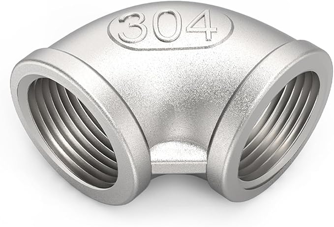 ChillWaves 304 Stainless Steel Pipe Fitting, 90 Degree Elbow 1-1/4" NPT Female x 1-1/4" NPT Female Thread Adapter(1-PACK)