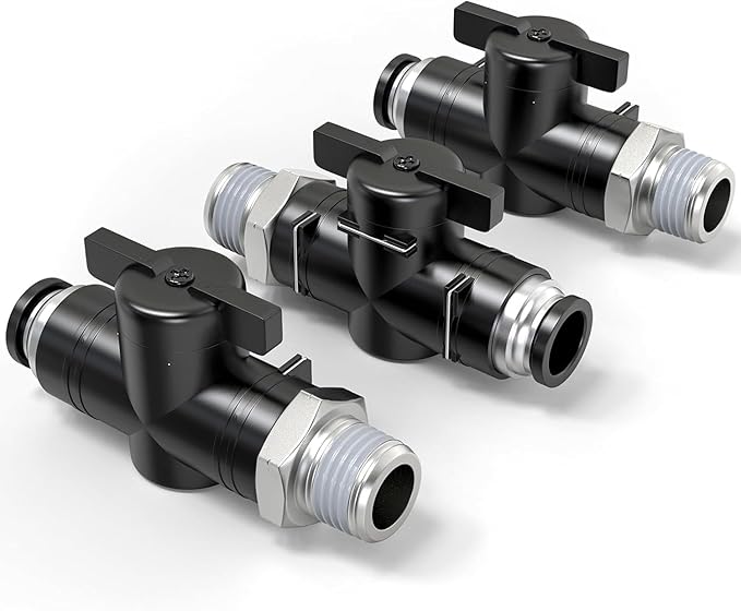 TAILONZ PNEUMATIC 1/2 Inch Tube OD x 1/2 Inch NPT Thread Ball Valve Air Flow Control Valve Push to Connect Fitting BVC-1/2-N4（Pack of 1）