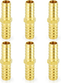 ChillWaves Brass Hose Barb Fittings, Splicer Mender Union 3/4" Barb x 3/4" Barb Hose Repair Kit For Water/Fuel/Air(6-PACK)