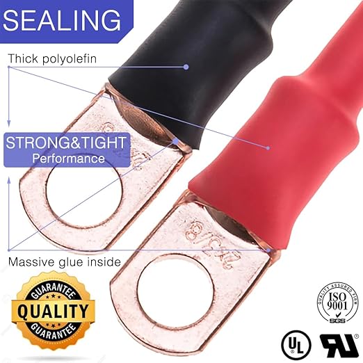 90 PCS Diameter 1/2 to 3/32 Inch 3:1 Colorful Heat Shrink Tubing Kit Dual-Wall Adhesive Lined Tube Assortment Kit Red Yellow Green Blue Black White