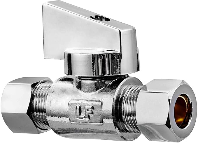 10 Pack Premium Brass 3/8" Compression x 3/8" Compression Angle Valve Quarter Turn Water Straight Angle Valve