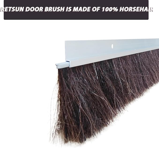 8 Sets Horsehair 2.16 x 39.37 InchesBrush Door Sweep Door Brush Seal Roll Up Door Garage Door Sweeps Suitable for Various Floors Easy Mounting (2.16 in, 8)