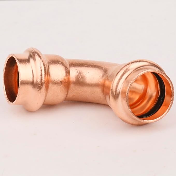 WHK 1/2" Copper Press Propress x 1/2" Pro Press Coupling Adater Fittings 8 Packs with 90 Degree Elbow 4 Packs use for Connect From Cooper to Cooper Pipe(Lead-Free,No Stop)