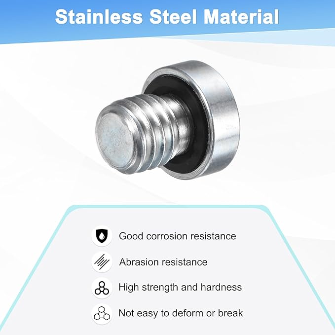 4-Pack M8x1.25mm Inner Hex Head Pipe Fitting Plug, Carbon Steel Sensor Socket Plug with Seal O-Ring for Terminate Pipe Ends/High Pressure Washer, Sealing Screw