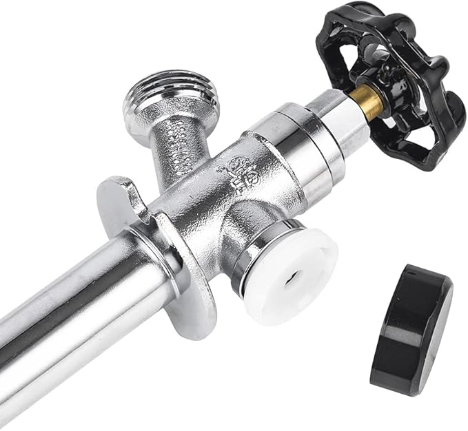EFIELD 10-inch Anti-Siphon Frost Free Sillcock 1/2 inch Push Fit X 3/4 inch Hose Bibb, Chrome Plated Brass Body (10-inch),(SILLCOCK038)
