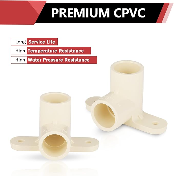 (Pack of 50) EFIELD CPVC Pipe Fitting, 3/4"Slip x 3/4"Slip CPVC-CTS 90-Degree Drop Ear Elbow(Wing Elbow),(CPVC047-10-50PCS)