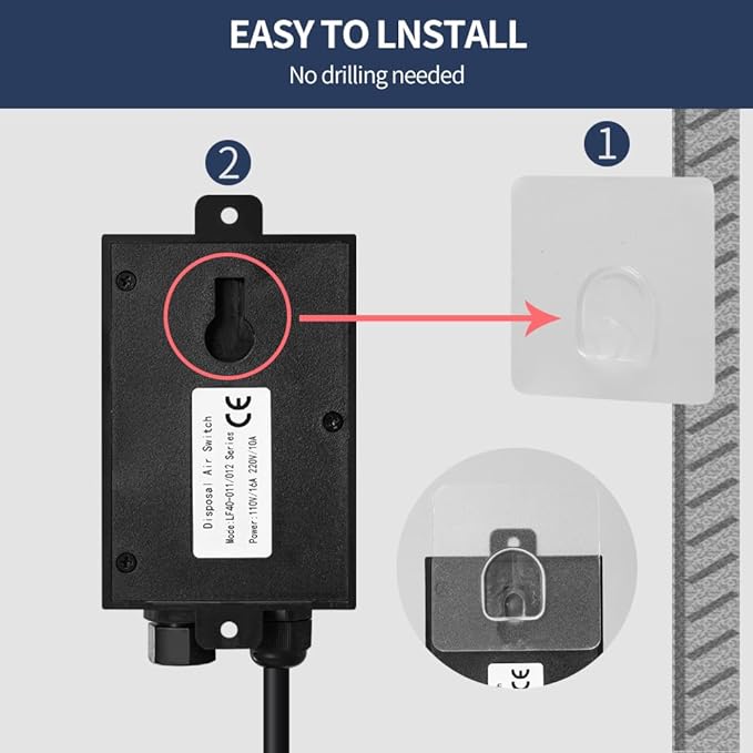Garbage Disposal Air Switch Kit Single Outlet Sink Top Waste Disposal Long Stainless Steel White On/Off Air Button Food and Waste Disposals Part by Etoolcity