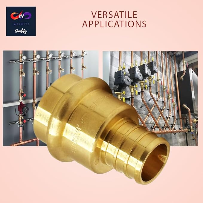 3/4 inch PEX Press Fitting 3/4-inch Crimp Coupling Brass Adapter For Copper and Pex Pipe Fittings Connection 3/4" (Pack of 5)