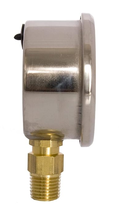 2" Oil Filled Pressure Gauge - Stainless Steel Case, Brass, 1/4" NPT, Lower Mount Connection, 0-2,000PSI